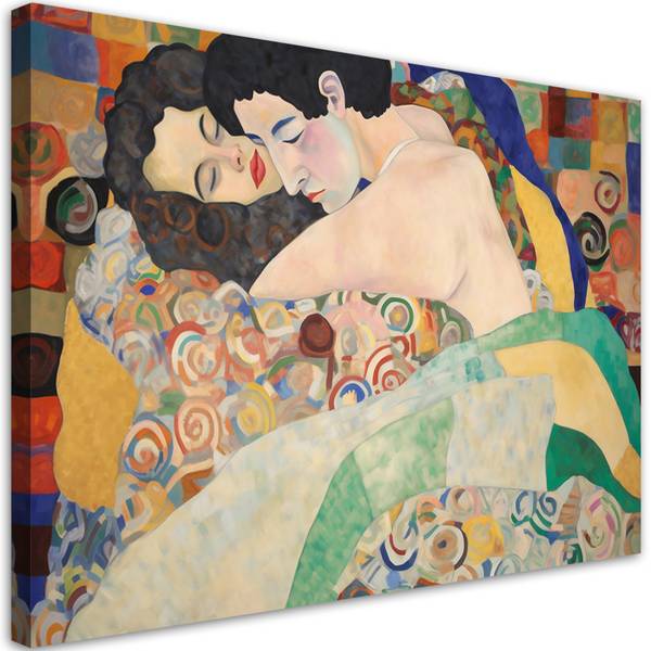 Canvas schilderij Klimt 90 x 60 cm