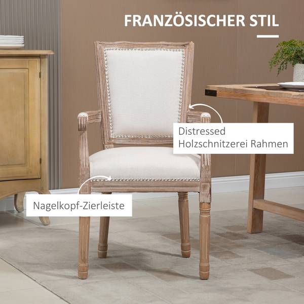 Esszimmerstuhl mit Sitzkissen 835-668 Weiß - Textil - 59 x 96 x 55 cm