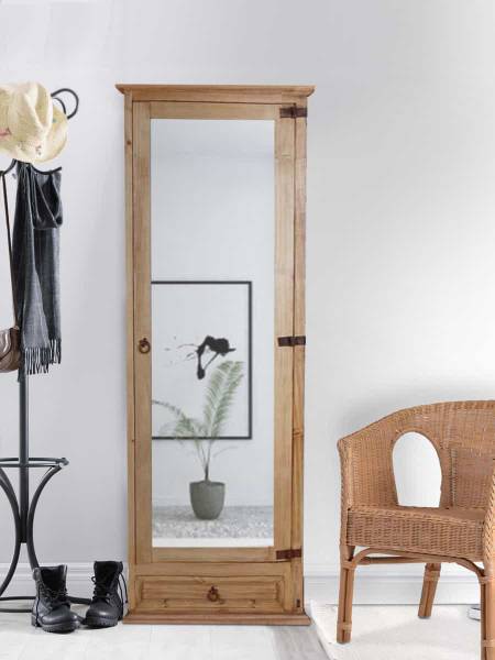 Schuhschrank Mexico Gelb - Kiefer - 70 x 190 x 41 cm