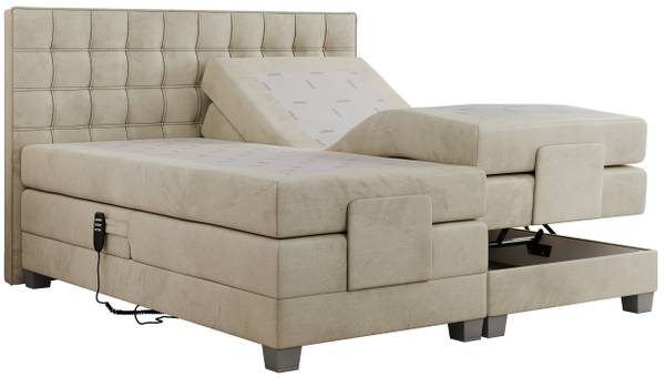Boxspringbett ELEKTRO Beige - H4 - Liegefläche Breite: 140 cm