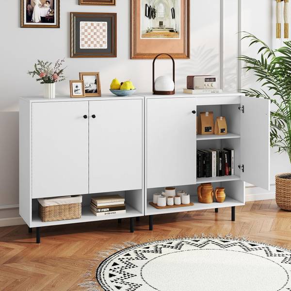 Sideboard VH34841 Weiß - Holzwerkstoff - 35 x 95 x 75 cm