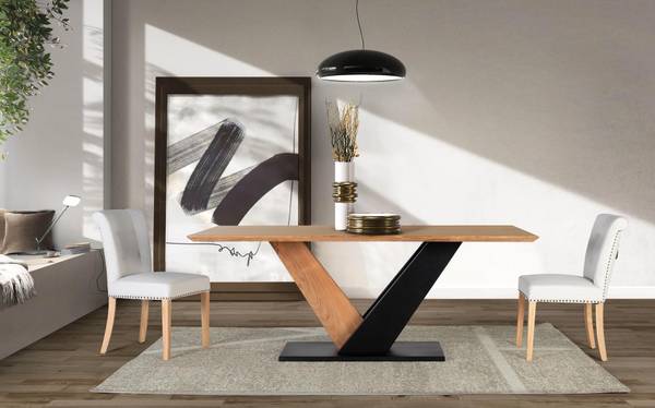 Esstisch 1628 Braun - Massivholz - 100 x 77 x 200 cm