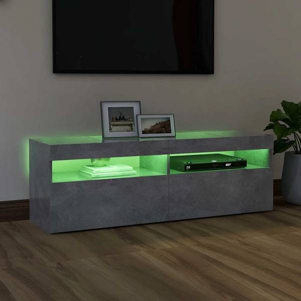 Meuble tv 3008756-1 Imitation béton - Profondeur : 120 cm