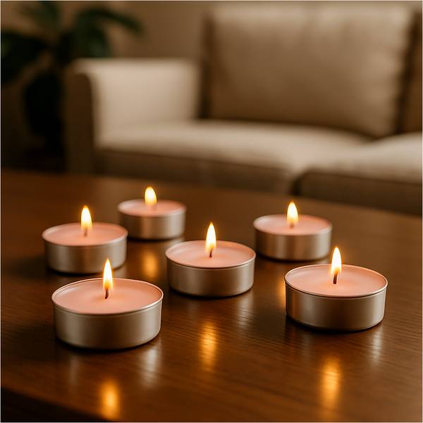 Teelichter Rose and Oud Wood Pink - Metall - 4 x 2 x 4 cm