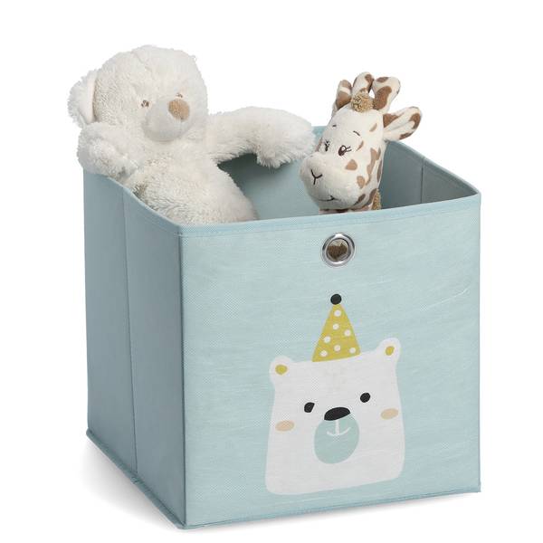 Conteneur textile pour jouets, ZELLER Vert - Matière plastique - 28 x 28 x 28 cm