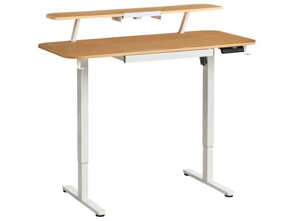 Verstelbaar bureau WILBANKS 2-delig bruin - lichtbruin - wit