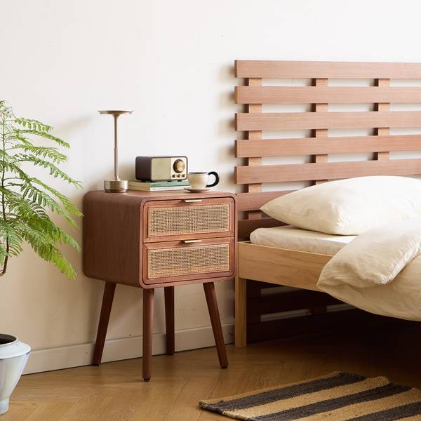 Nachttisch MALI Braun - Rattan - 42 x 62 x 34 cm