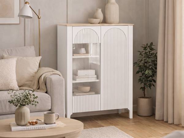 Vitrine Marbella Beige - Holzwerkstoff - 103 x 146 x 41 cm