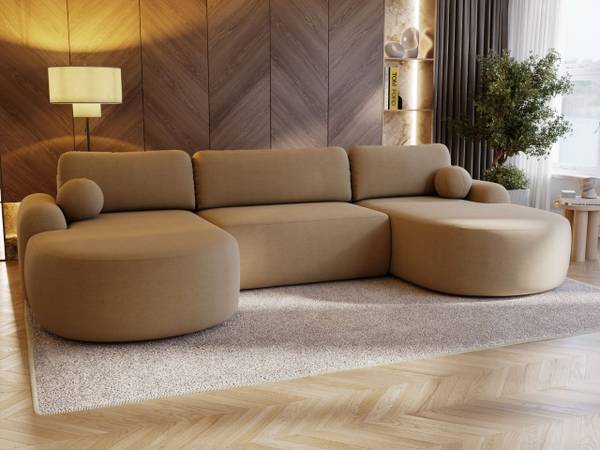 Ecksofa AURIO U Hellbraun
