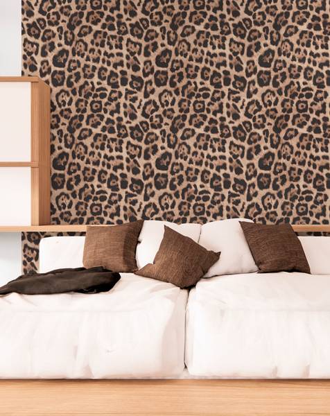 Panorama-Tapete Leopard Braun