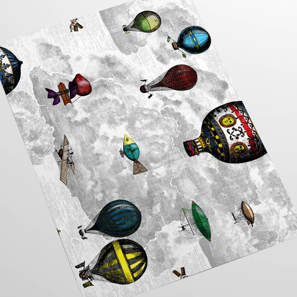 Tapete Luftballons Weiß - Papier - 200 x 250 x 1 cm