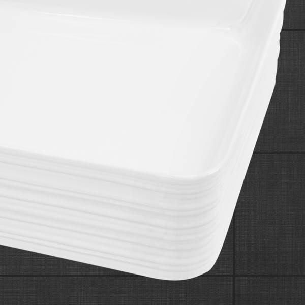 Waschbecken Eckig 68x38x12cm Weiß Weiß - Samt - 38 x 12 x 68 cm