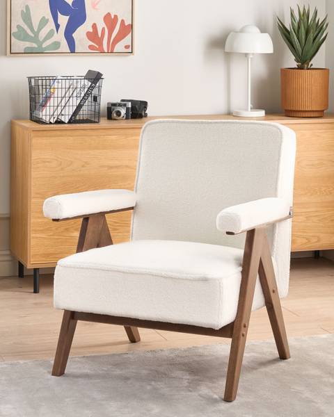 Fauteuil EVJE Marron - Blanc