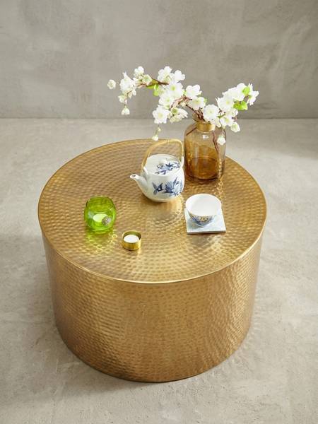 Couchtisch ENNS Gold - Aluminium - 61 x 40 x 61 cm