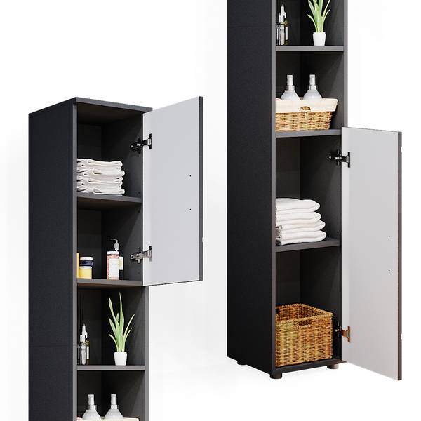 Badmöbel-Set Irma 55200 2er Set Anthrazit - Hochglanz Anthrazit