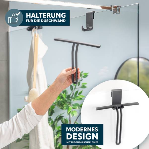 Duschabzieher 92046 (2er-Set) Grau - Metall - 24 x 20 x 2 cm