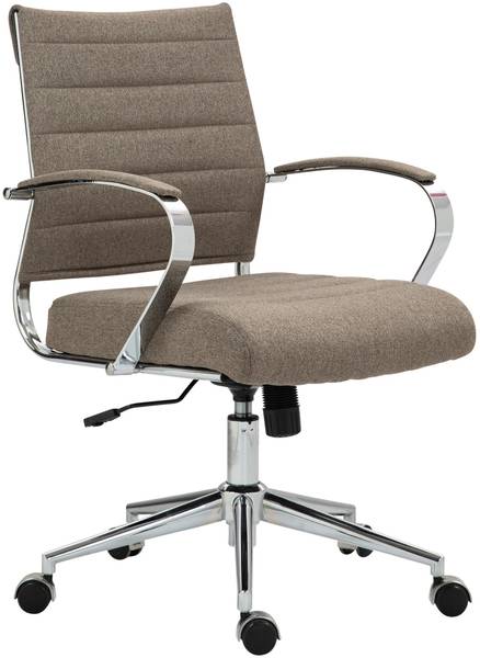 Bürostuhl Oakland Silber - Taupe - Textil