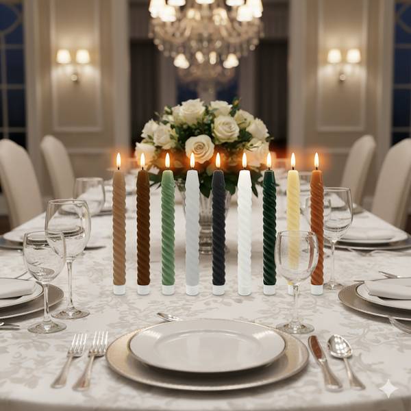 LED Stabkerzen 6er Set Braun