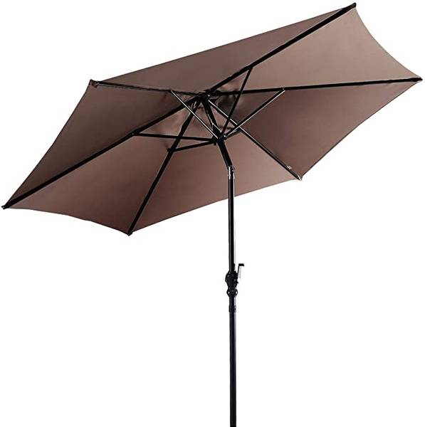 Ø300cm Sonnenschirm Braun - Kunststoff - 300 x 245 x 300 cm