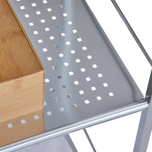 Etagère de salle de bain MATIS Argenté - Acier inoxydable - 38 x 114 x 30 cm