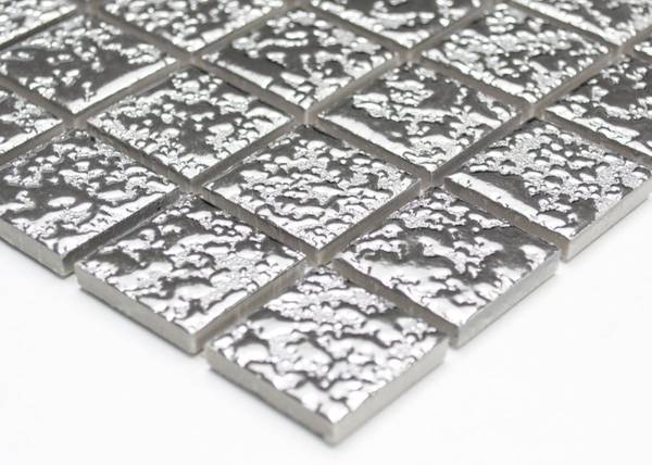Mosaikfliesen 18-0207 Silber - Keramik - 31 x 33 x 33 cm