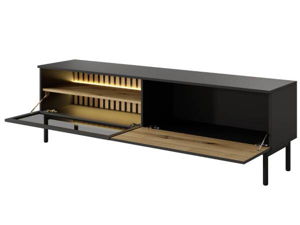 TV-Schrank LOARA Schwarz - Braun - ABS - 180 x 55 x 40 cm