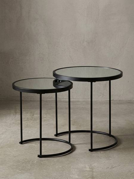 Satztisch AMARES 2er-Set Spiegelglas - 50 x 50 x 50 cm