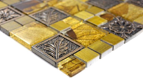 Mosaikfliesen 88-0790 Gold - Glas - 30 x 30 x 30 cm