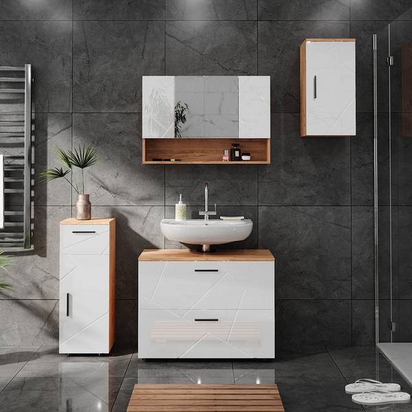 Produktbild von Vicco Badschrank Anthrazit Hochglanz Ira 30x192x30 C - Wäscheschrank, Viel Staurau Von Oben
