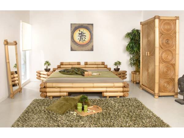 Bambusbett MEIJI Liegefläche Breite: 180 cm