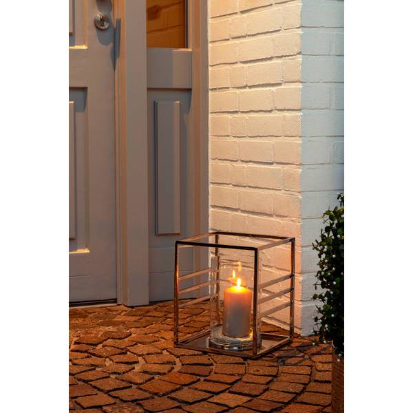 Windlicht MALIBU Silber - Metall - 26 x 30 x 26 cm