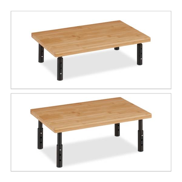 Höhenverstellbarer Monitorständer Schwarz - Braun - Holzverbundwerkstoff - 42 x 16 x 27 cm