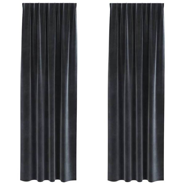 Vorhänge 3044472-5 (2er Set) Dunkelgrau - Breite: 260 cm