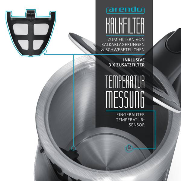 Wasserkocher GE-2188 Silber - Metall - 26 x 20 x 22 cm