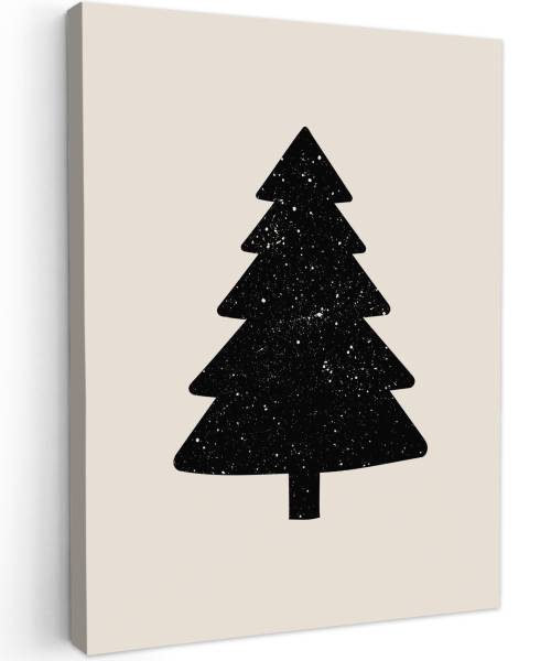 LEINWANDBILD Weihnachtsbaum Schwarz - Baumwollstoff - 30 x 40 x 2 cm