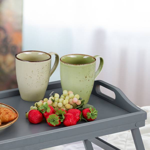 Graues Betttablett im 2er Set Grau - Bambus - Holzwerkstoff - 60 x 24 x 30 cm