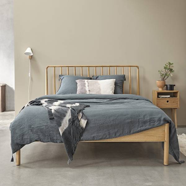 Bett mit Lattenrost ESMEE Beige - Massivholz - 212 x 110 x 170 cm