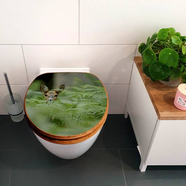 WC-Sitz mit Absenkautomatik Reh Grün - Bambus - Holzwerkstoff - 38 x 5 x 49 cm