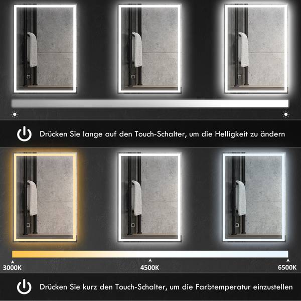 Badezimmerspiegel 834-032V91SR 70 x 50 cm
