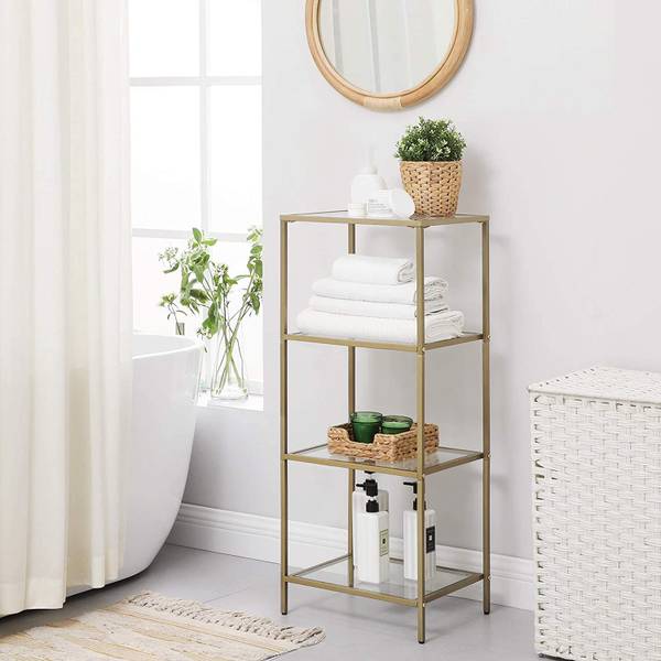 Standregal Badezimmerregal Poznań Gold - Metall - 30 x 95 x 40 cm