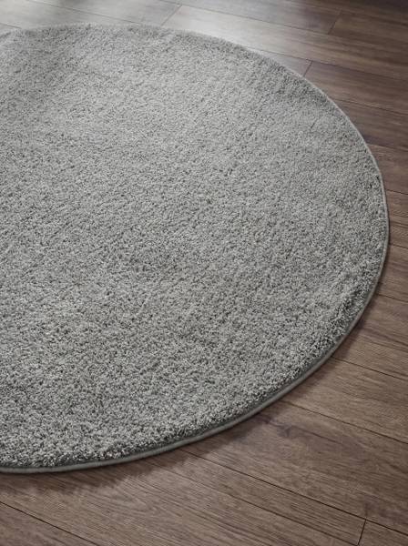 Tapis à poils longs rond Soda Gris - Diamètre : 120 cm