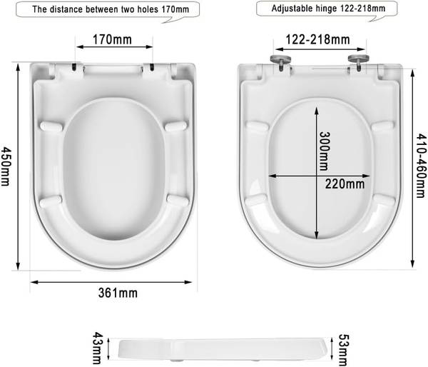Toilettendeckel Giacomo Weiß - Kunststoff - 36 x 6 x 41 cm