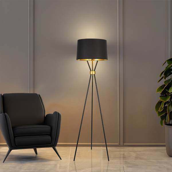 Stehlampe LUNA Schwarz - Metall - 22 x 165 x 22 cm