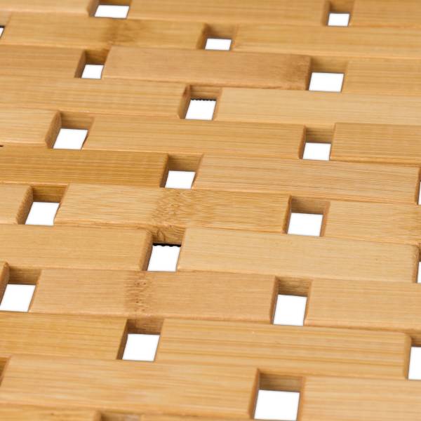 Tapis de bain en bambou Marron - Bambou - Matière plastique - 60 x 1 x 40 cm