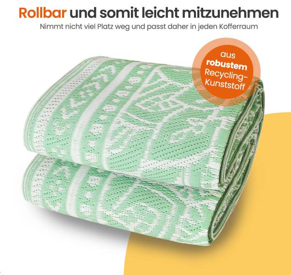 Outdoorteppich Summer Flora Hellgrün - Weiß