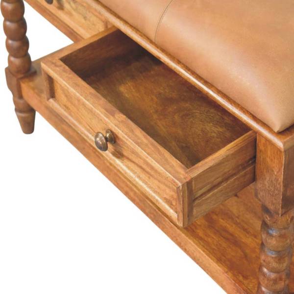 Bank Spindle bruin - mango - 90 x 55 x 35 cm