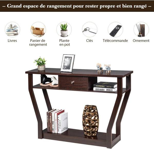 Table Console TI82413 Marron
