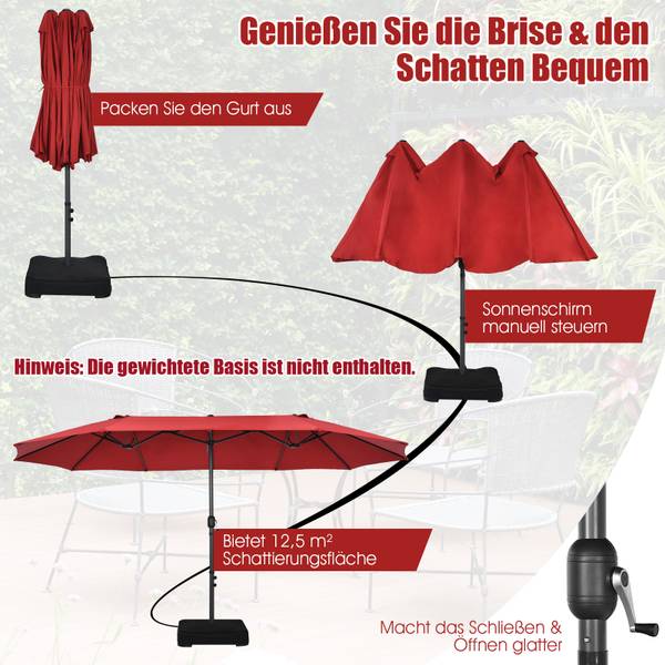 Sonnenschirm ZB33825 Rot - Metall - 280 x 245 x 470 cm