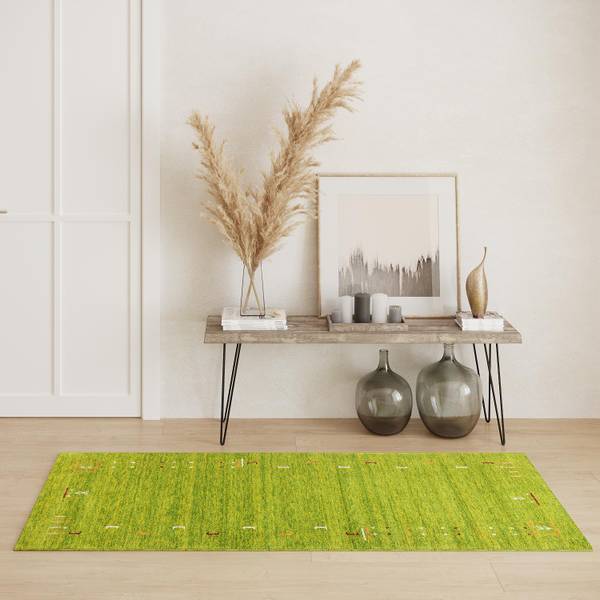 Wollteppich Läufer Fenth Grün - Tiefe: 300 cm