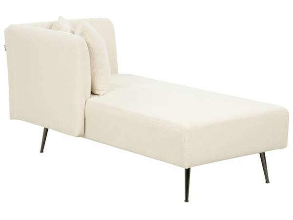 Chaiselongue RIOM Schwarz - Weiß - Naturfaser